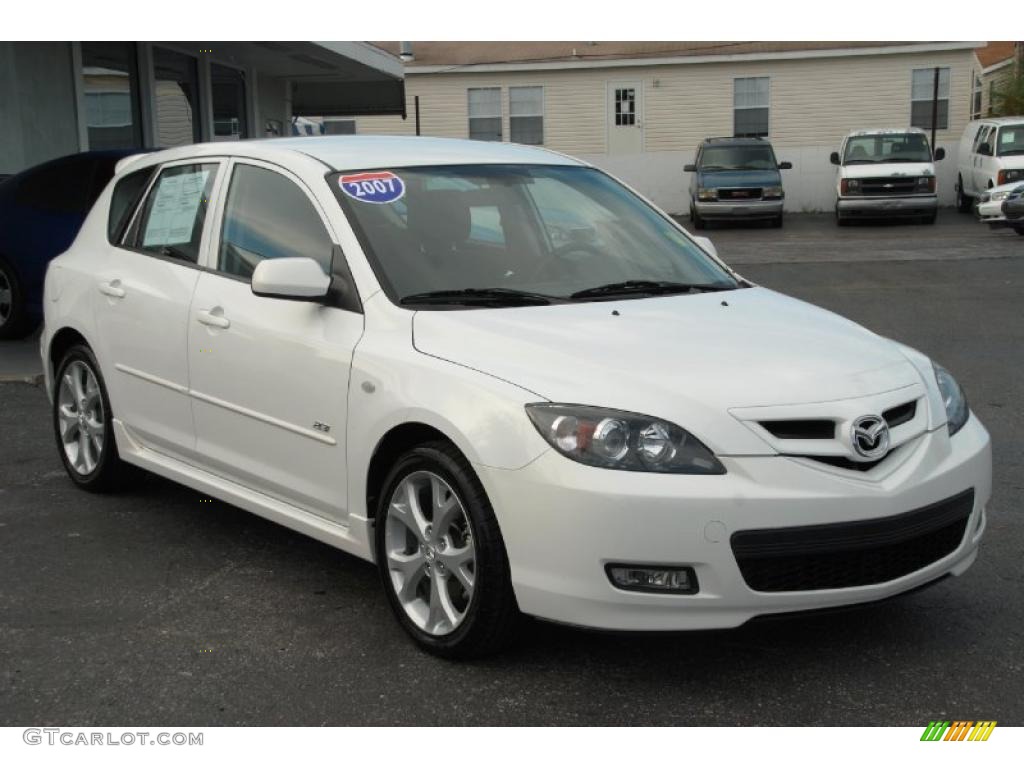 2007 MAZDA3 s Sport Hatchback - Crystal White Pearl / Black photo #1