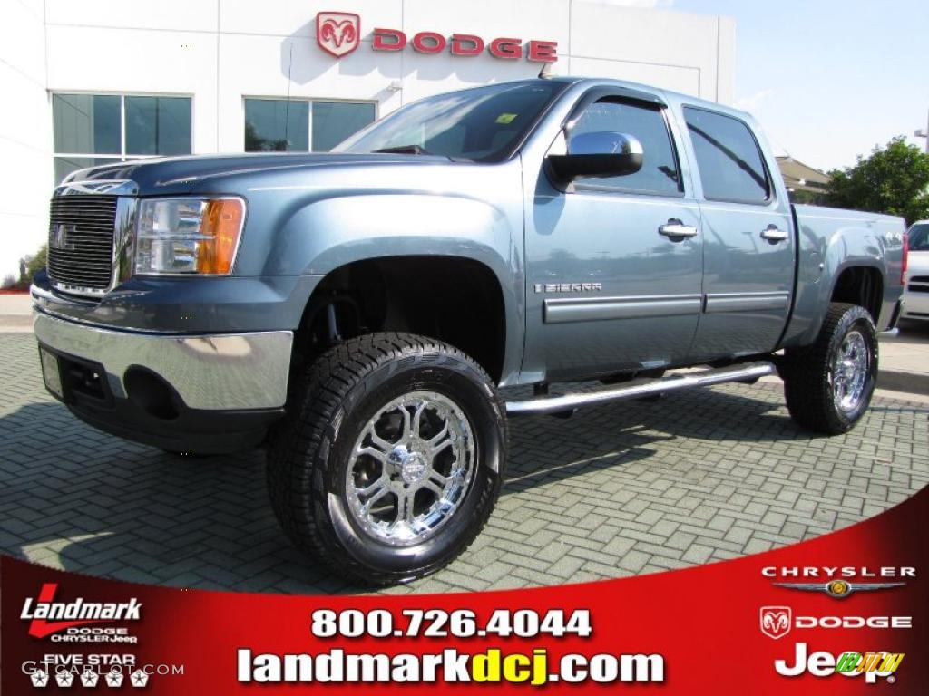 2008 Sierra 1500 SLE Crew Cab 4x4 - Stealth Gray Metallic / Dark Titanium photo #1