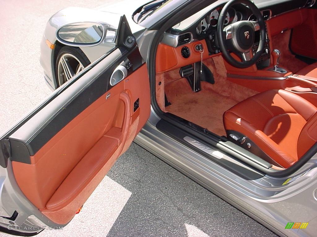 2007 911 Turbo Coupe - GT Silver Metallic / Terracotta photo #9