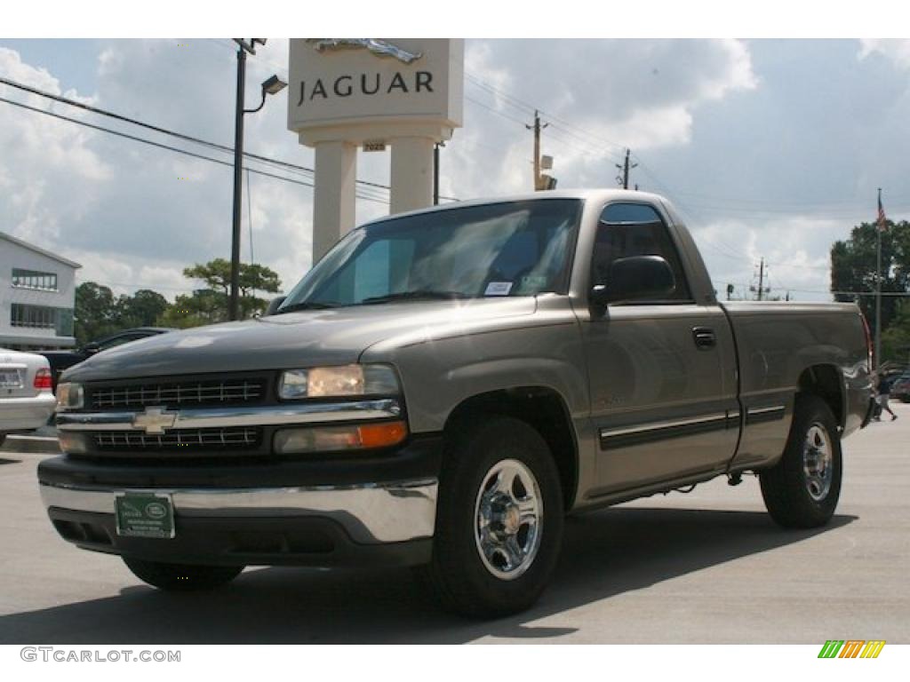 2000 Silverado 1500 Regular Cab - Light Pewter Metallic / Graphite photo #2
