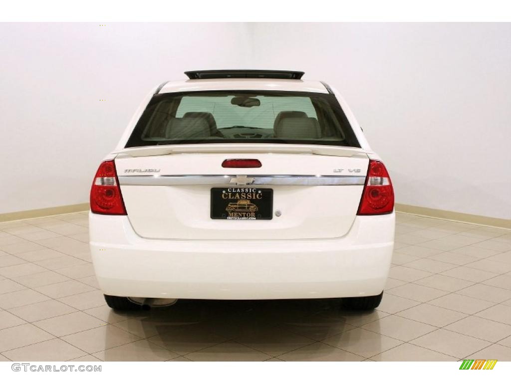 2005 Malibu LT V6 Sedan - White / Neutral Beige photo #6