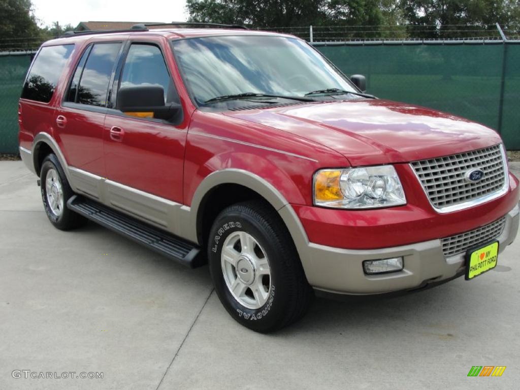 2003 Expedition Eddie Bauer - Laser Red Tinted Metallic / Medium Parchment photo #1