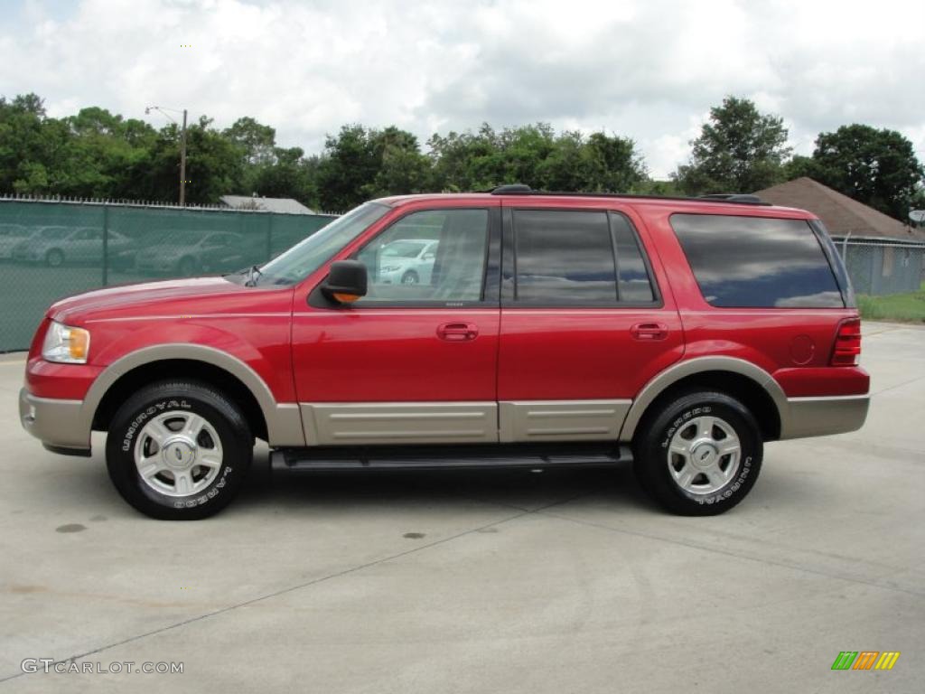 2003 Expedition Eddie Bauer - Laser Red Tinted Metallic / Medium Parchment photo #6