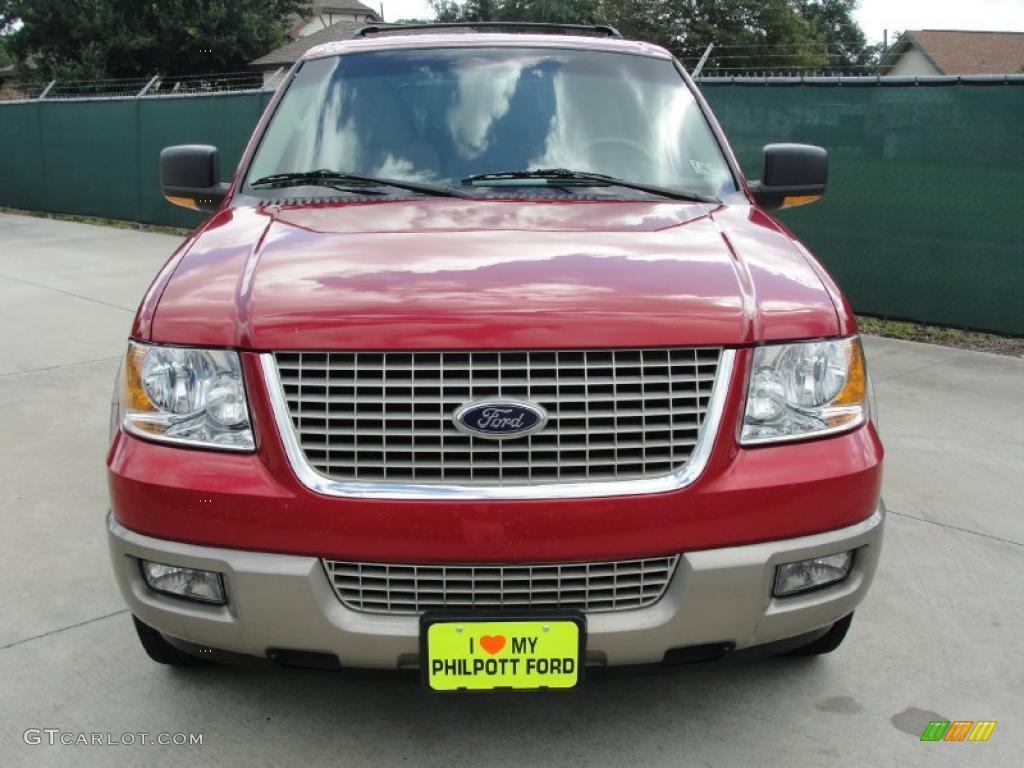 2003 Expedition Eddie Bauer - Laser Red Tinted Metallic / Medium Parchment photo #8