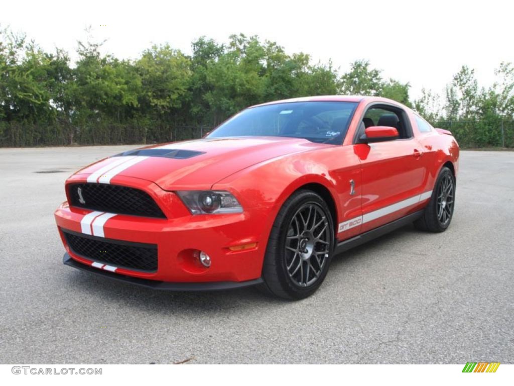 2011 Mustang Shelby GT500 SVT Performance Package Coupe - Race Red / Charcoal Black/White photo #8
