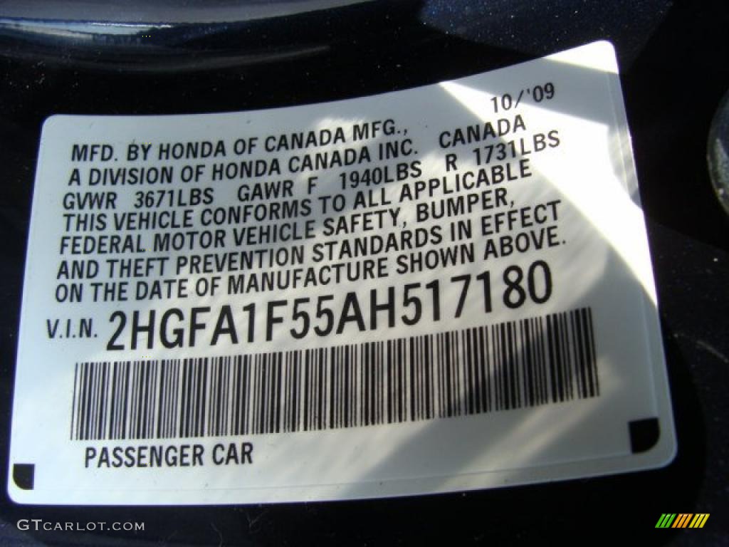 2010 Civic LX Sedan - Royal Blue Pearl / Gray photo #14