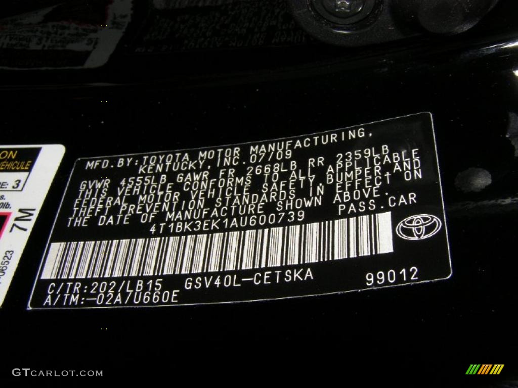 2010 Camry SE V6 - Black / Dark Charcoal photo #15