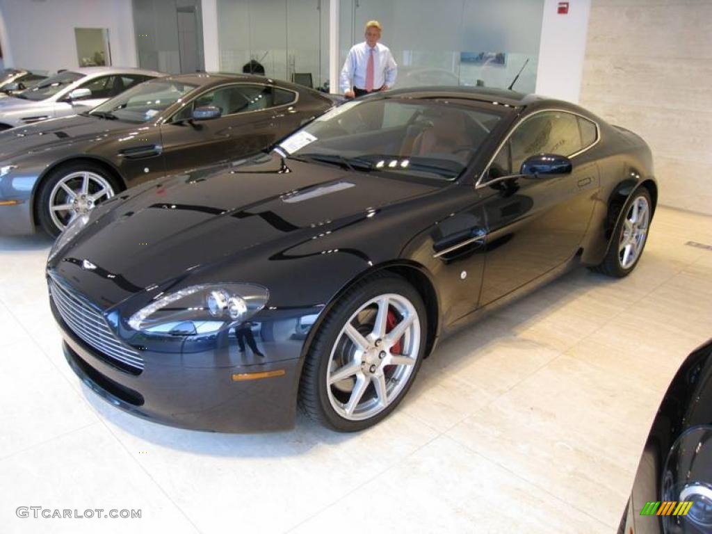 2007 V8 Vantage Coupe - Carbon Black / Caspian Blue/Red Fox photo #3