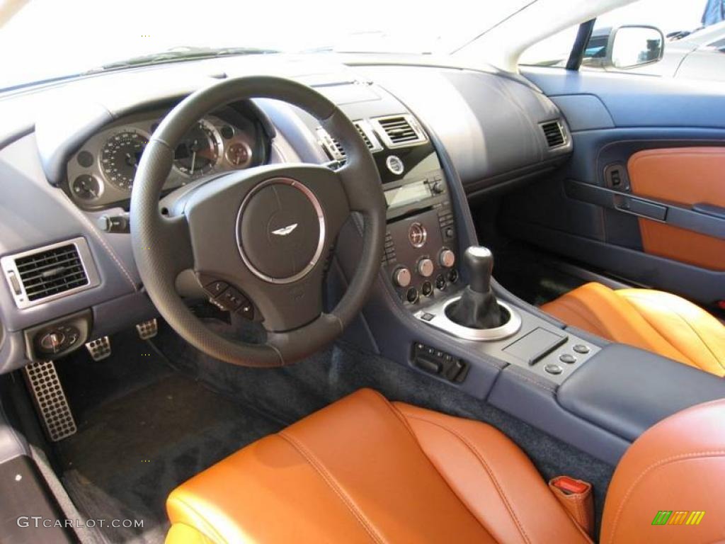 2007 V8 Vantage Coupe - Carbon Black / Caspian Blue/Red Fox photo #7