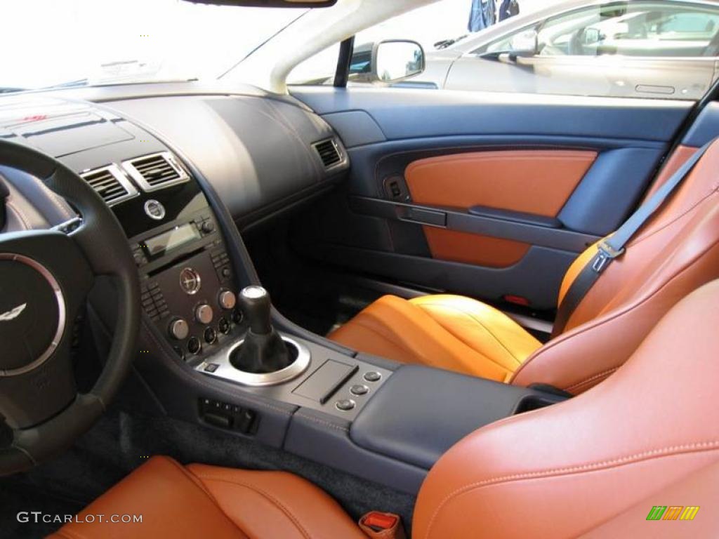 2007 V8 Vantage Coupe - Carbon Black / Caspian Blue/Red Fox photo #10
