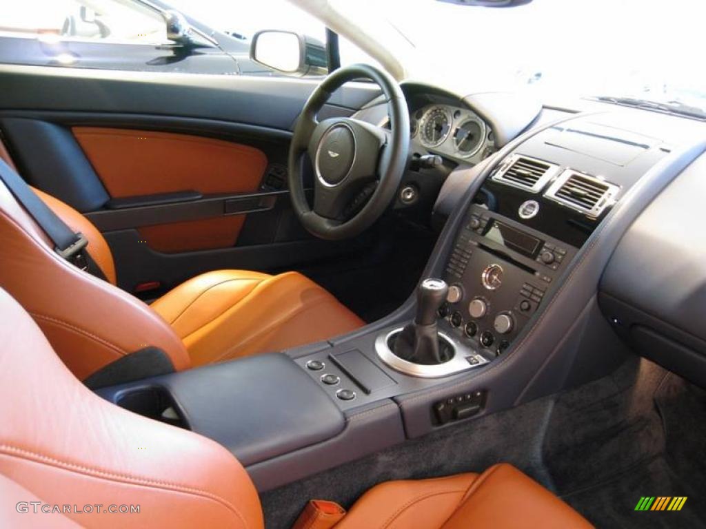 2007 V8 Vantage Coupe - Carbon Black / Caspian Blue/Red Fox photo #12