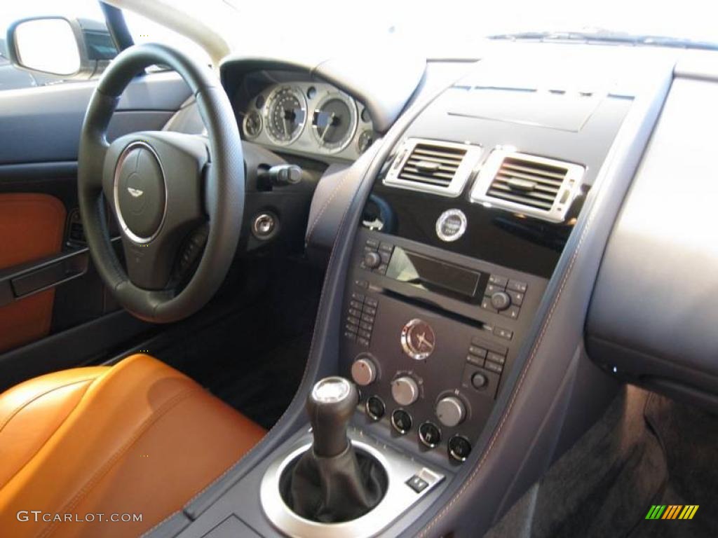 2007 V8 Vantage Coupe - Carbon Black / Caspian Blue/Red Fox photo #13
