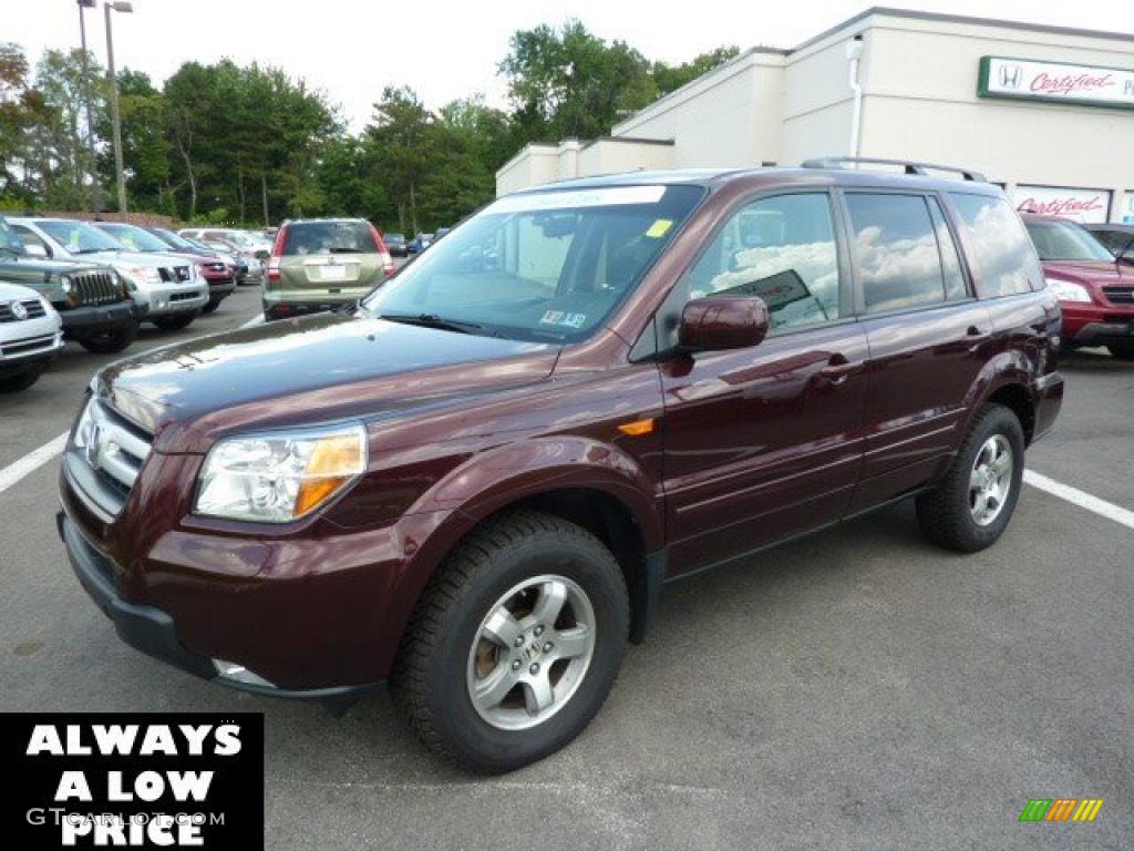 2007 Pilot EX-L 4WD - Dark Cherry Pearl / Gray photo #3