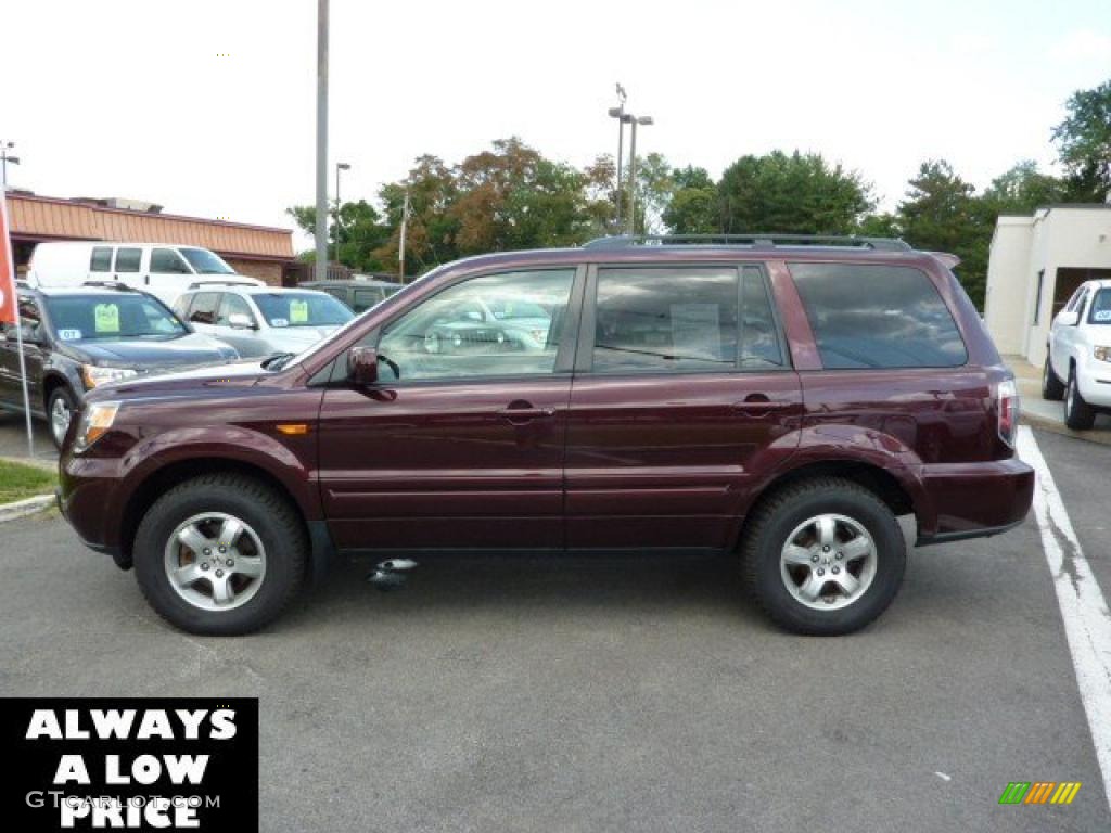 2007 Pilot EX-L 4WD - Dark Cherry Pearl / Gray photo #4