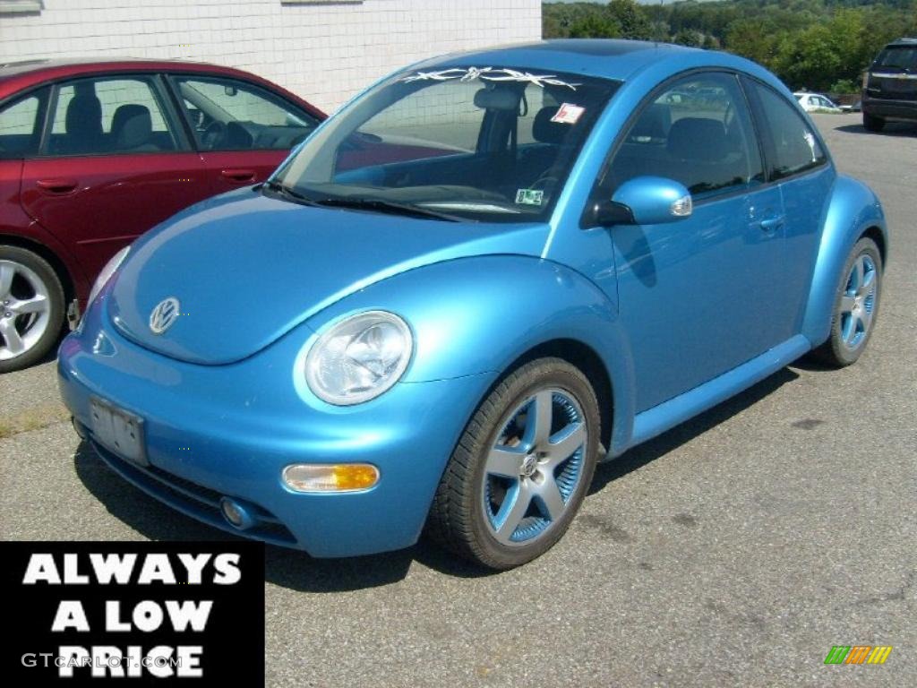 2004 New Beetle Satellite Blue Edition Coupe - Mailbu Blue Metallic / Black/Blue photo #2