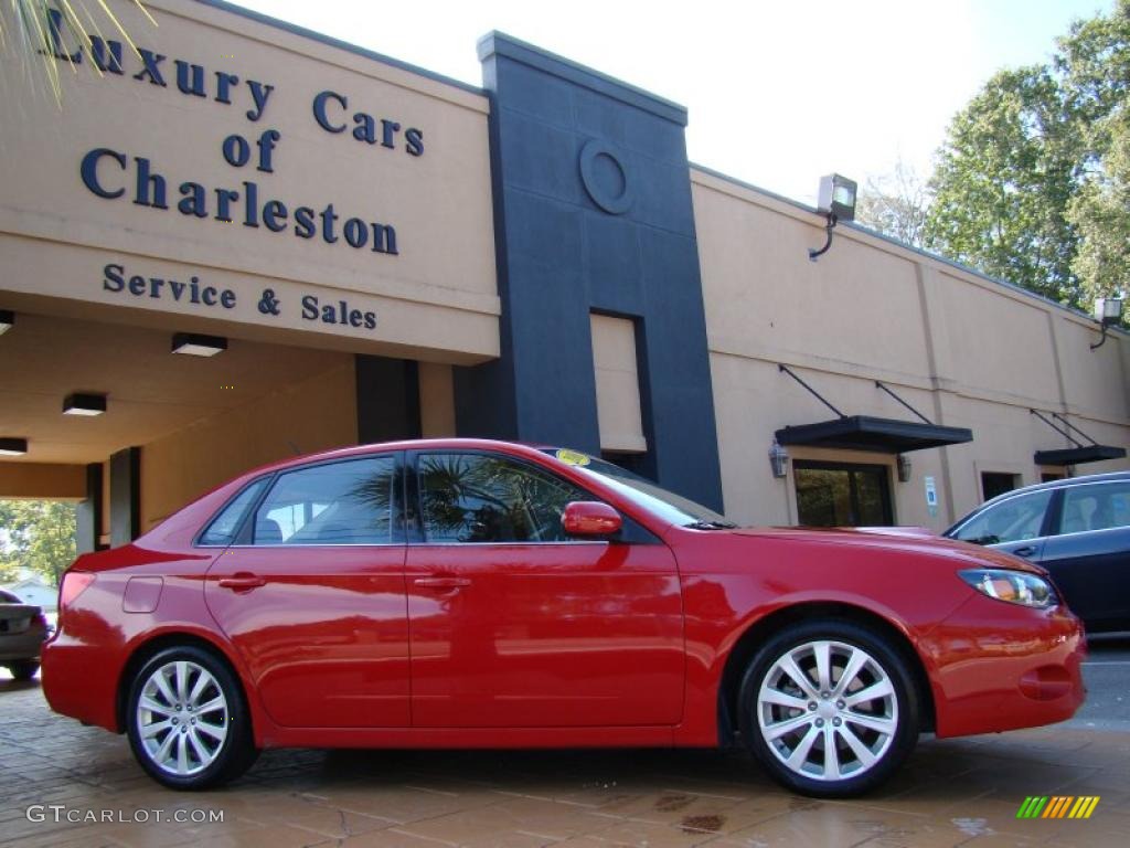 2008 Impreza WRX Sedan - Lightning Red / Carbon Black photo #1