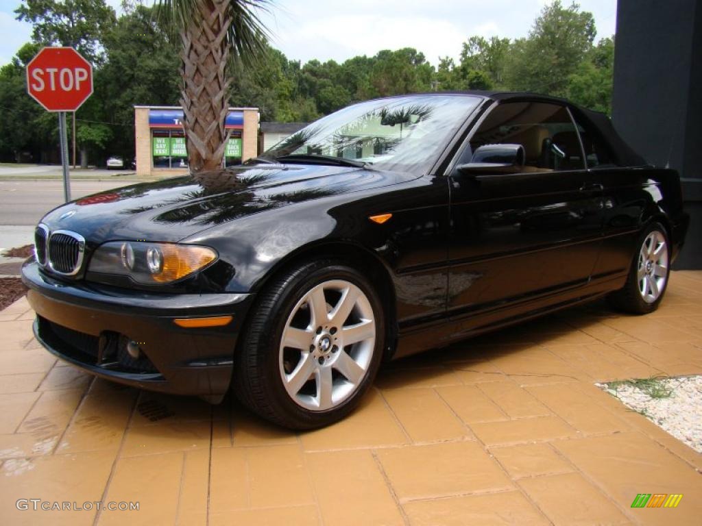 2004 3 Series 325i Convertible - Black Sapphire Metallic / Natural Brown photo #4