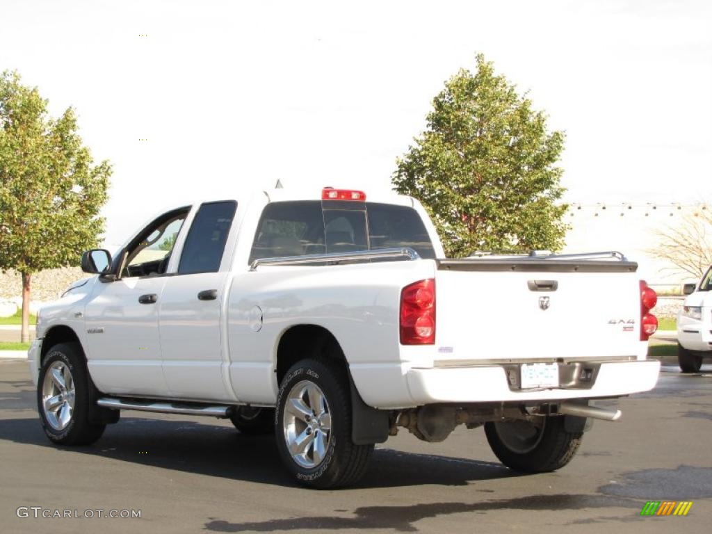 2008 Ram 1500 SLT Quad Cab 4x4 - Bright White / Medium Slate Gray photo #3