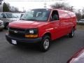 2008 Victory Red Chevrolet Express EXT 3500 Cargo Van  photo #1