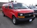 2008 Victory Red Chevrolet Express EXT 3500 Cargo Van  photo #2
