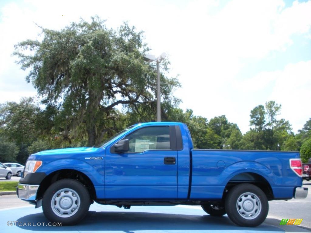 2010 F150 XL Regular Cab - Blue Flame Metallic / Medium Stone photo #2