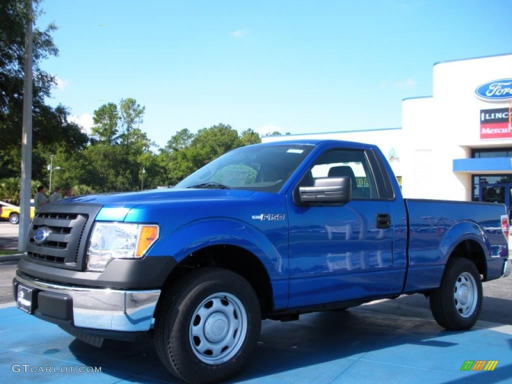 2010 F150 XL Regular Cab - Blue Flame Metallic / Medium Stone photo #1