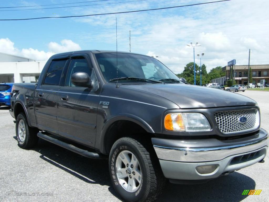 2002 F150 XLT SuperCrew 4x4 - Dark Shadow Grey Metallic / Dark Graphite photo #7