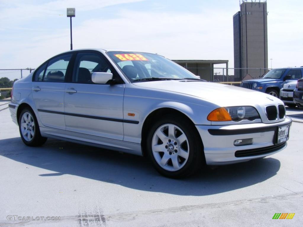 2001 3 Series 325i Sedan - Titanium Silver Metallic / Black photo #3