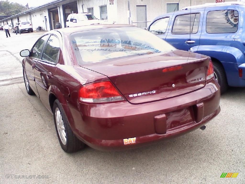 2001 Sebring LXi Sedan - Dark Garnet Red Pearlcoat / Taupe photo #3