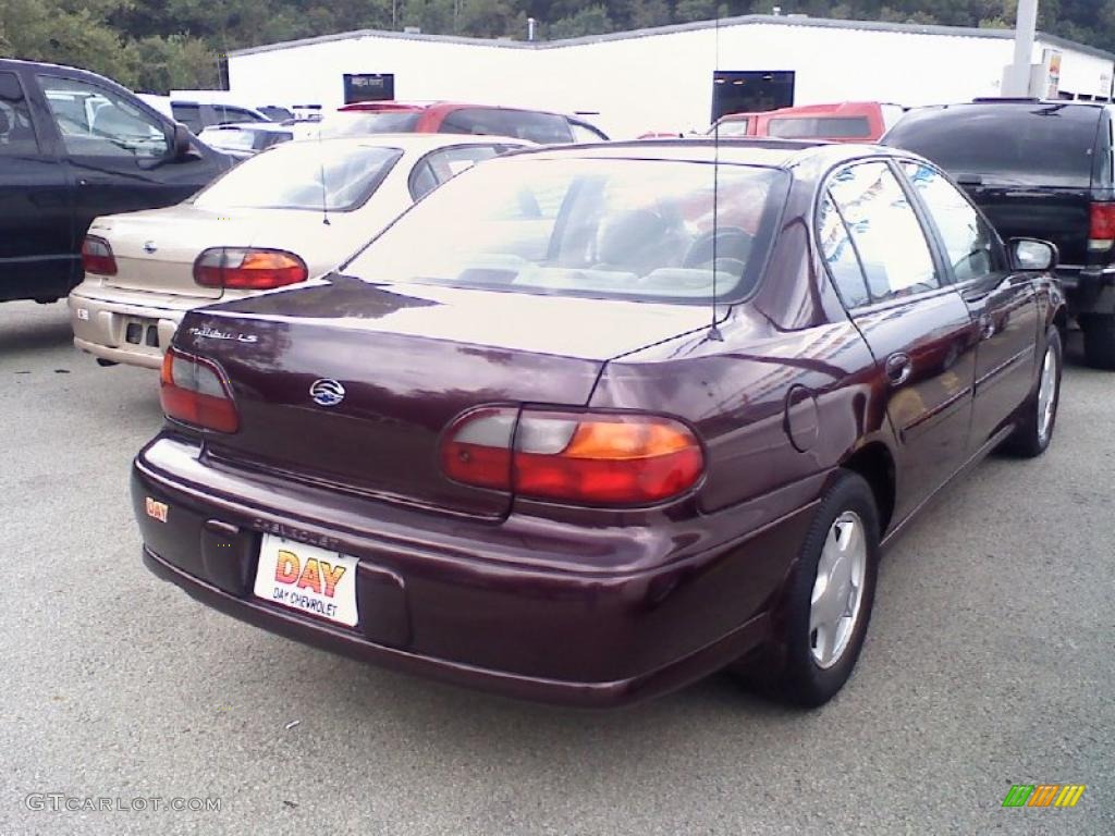 2000 Malibu LS Sedan - Dark Cherry Metallic / Gray photo #2