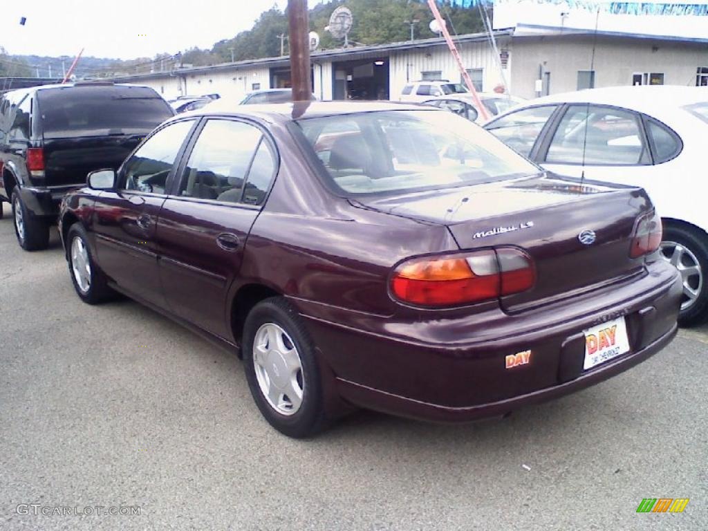2000 Malibu LS Sedan - Dark Cherry Metallic / Gray photo #3