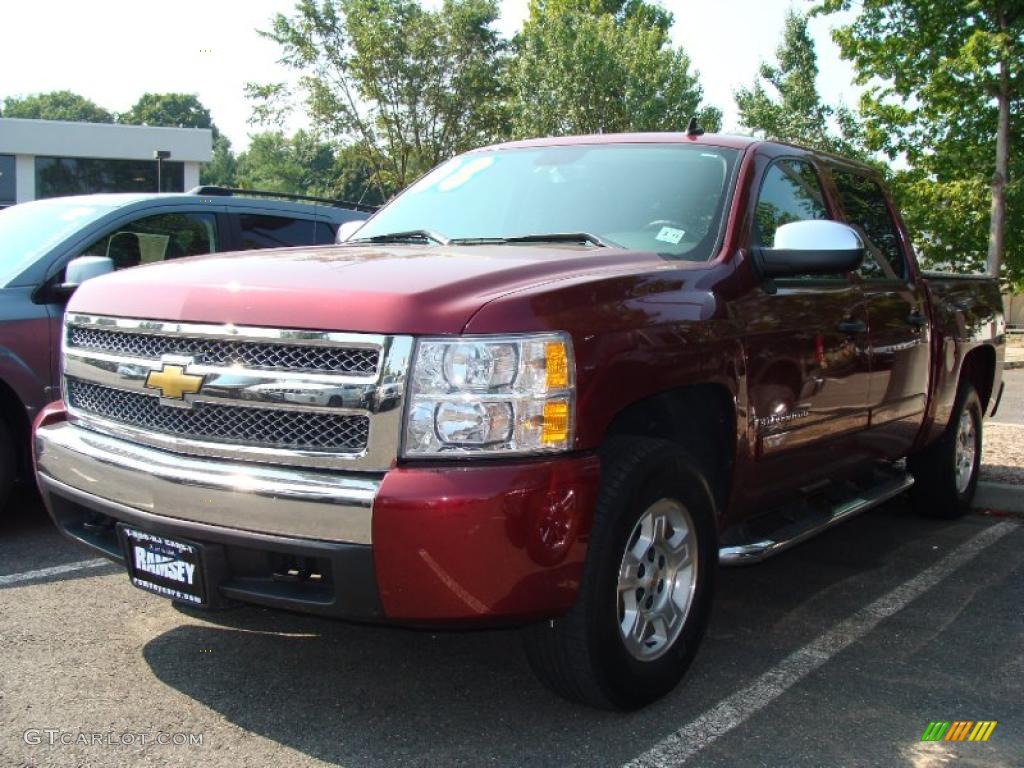 2008 Silverado 1500 LT Crew Cab 4x4 - Deep Ruby Metallic / Ebony photo #1