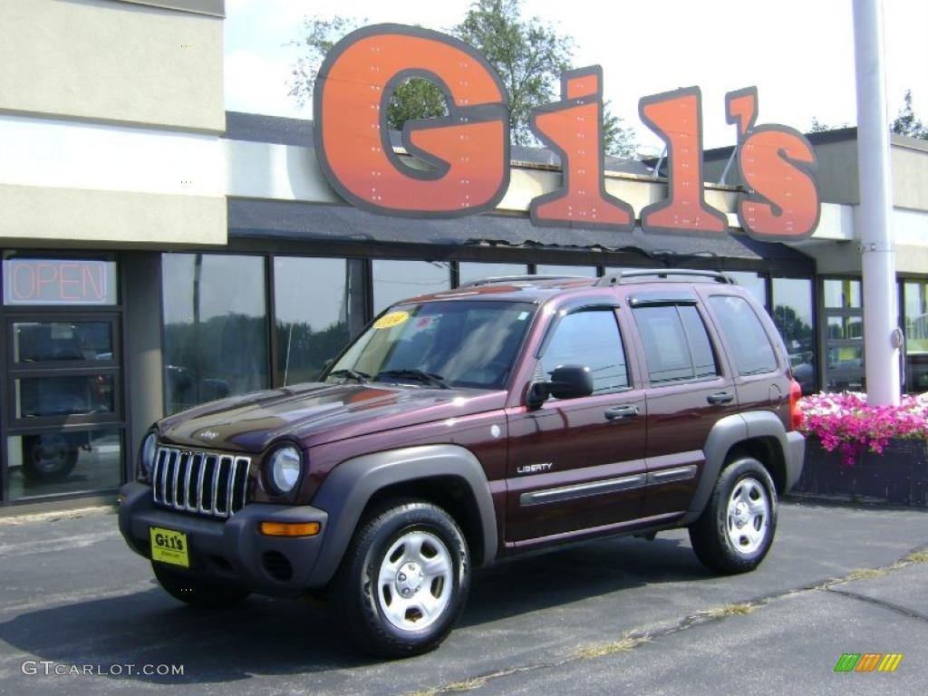2004 Deep Molten Red Pearl Jeep Liberty Sport 4x4 35788686 Deep Molten Red Pearl Jeep Liberty