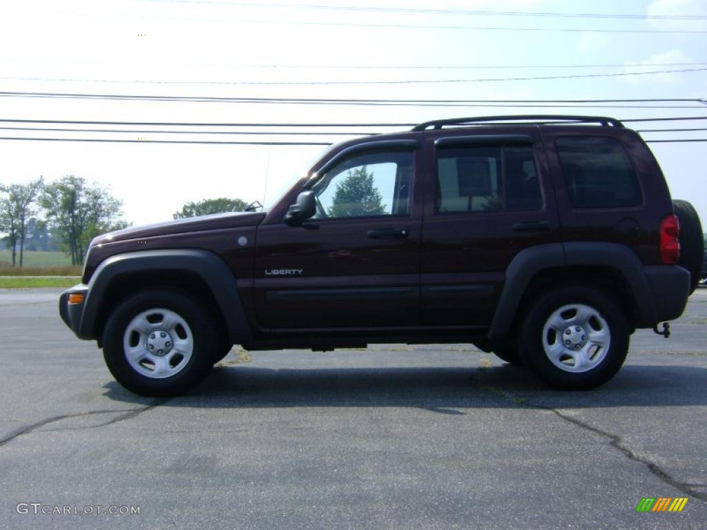 2004 Liberty Sport 4x4 - Deep Molten Red Pearl / Dark Slate Gray photo #4