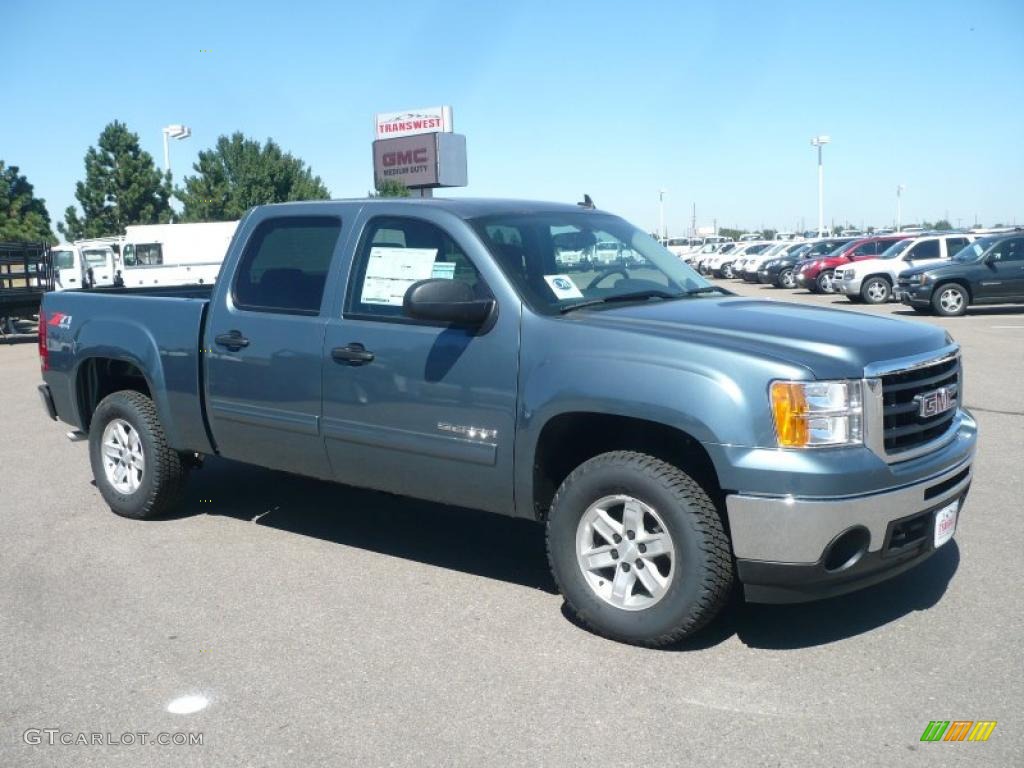 2010 Sierra 1500 SLE Crew Cab 4x4 - Stealth Gray Metallic / Ebony photo #1