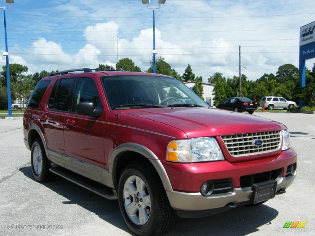 2003 Explorer Eddie Bauer 4x4 - Redfire Metallic / Medium Parchment Beige photo #7