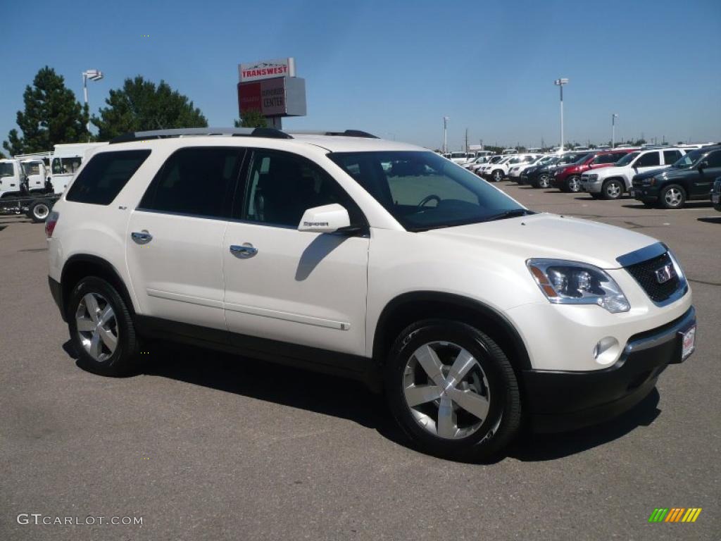 2010 Acadia SLT AWD - White Diamond Tricoat / Ebony photo #1