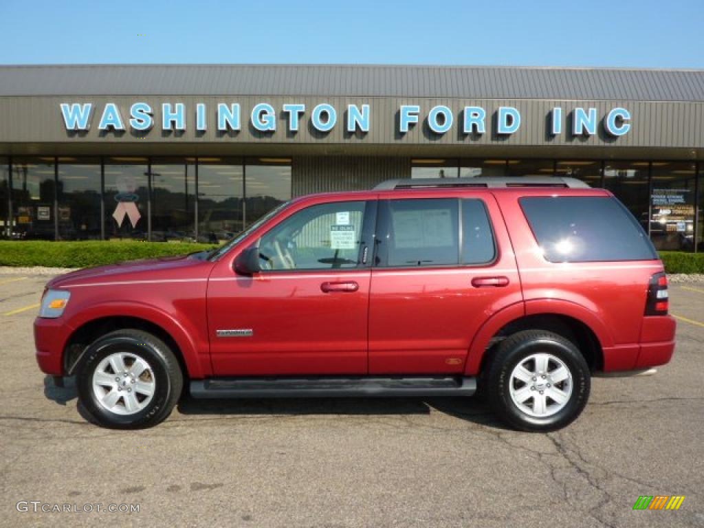 2008 Explorer XLT 4x4 - Redfire Metallic / Black/Stone photo #1