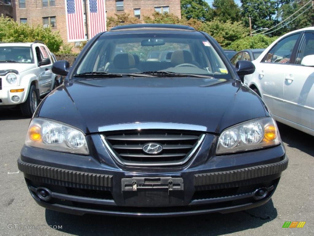 2006 Elantra GLS Sedan - Moonlit Dark Blue / Beige photo #2