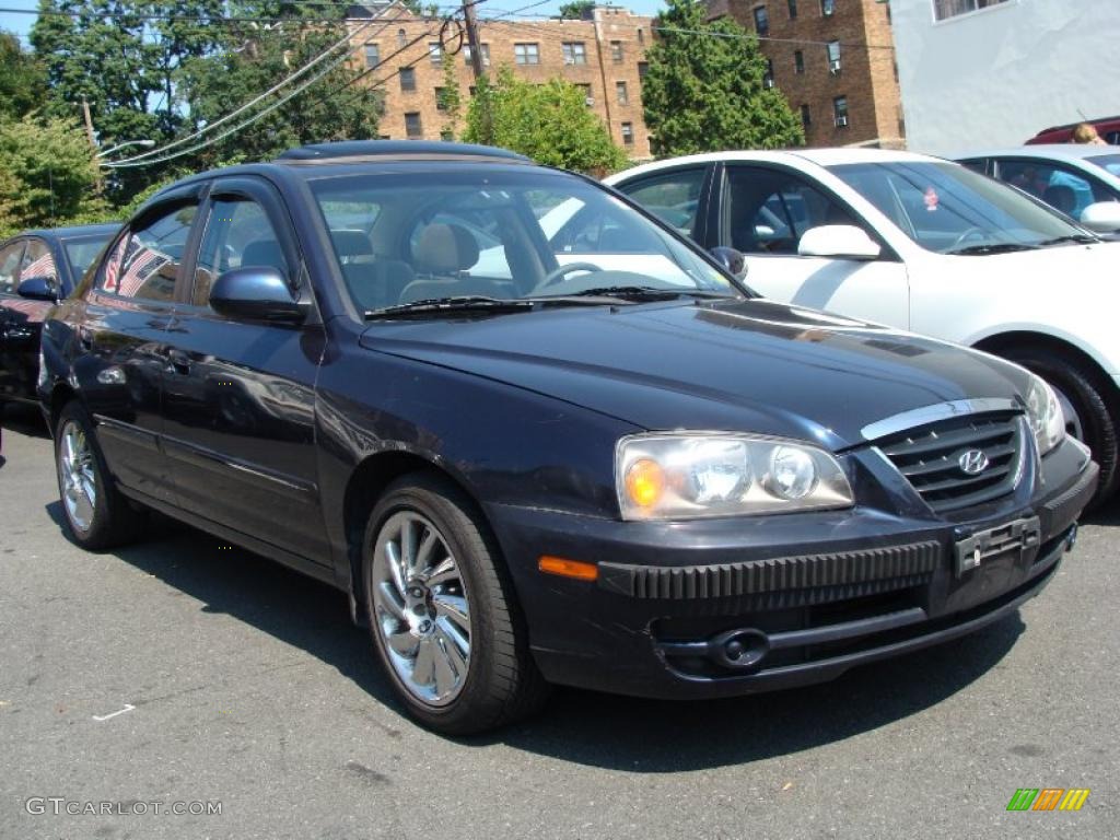 2006 Elantra GLS Sedan - Moonlit Dark Blue / Beige photo #3