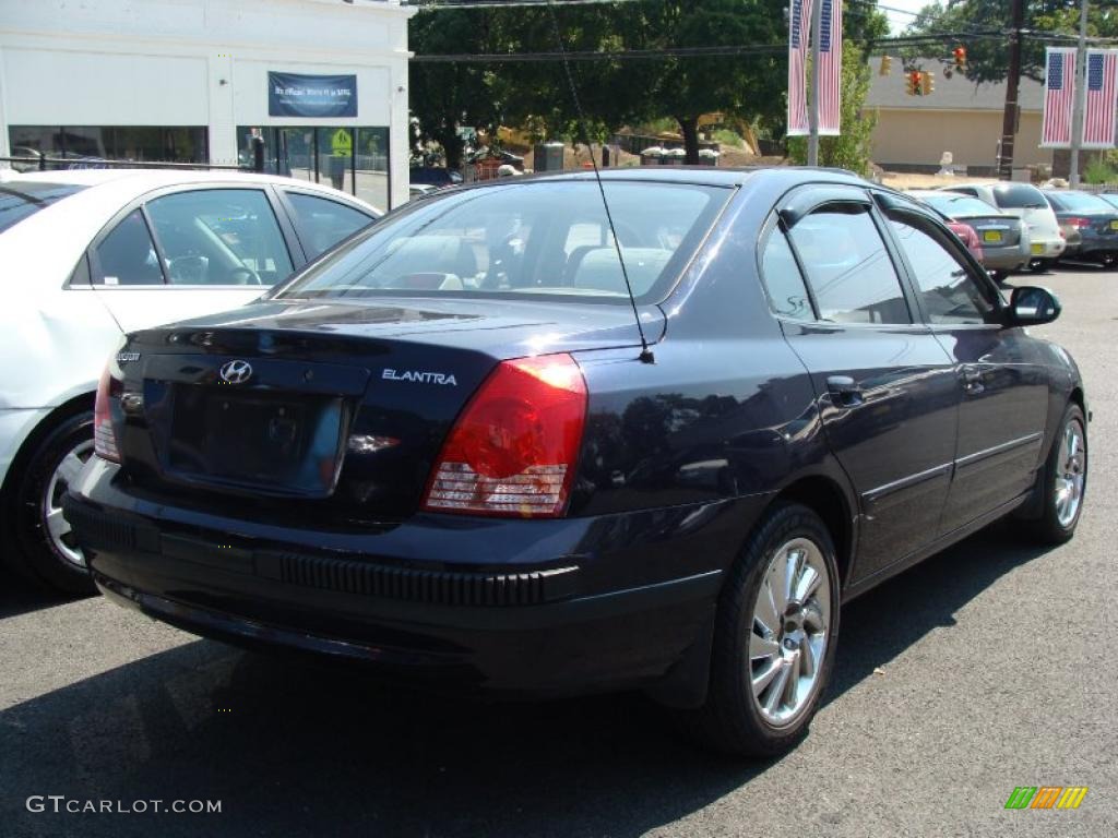 2006 Elantra GLS Sedan - Moonlit Dark Blue / Beige photo #4