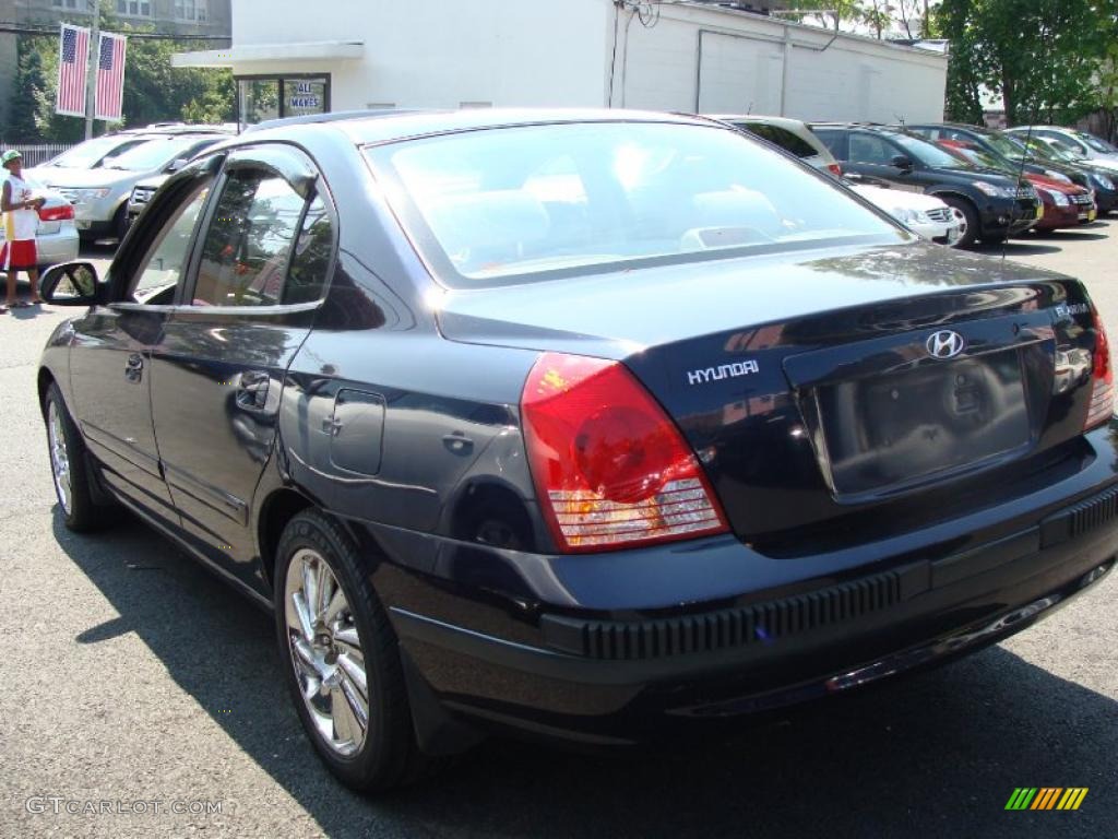 2006 Elantra GLS Sedan - Moonlit Dark Blue / Beige photo #6