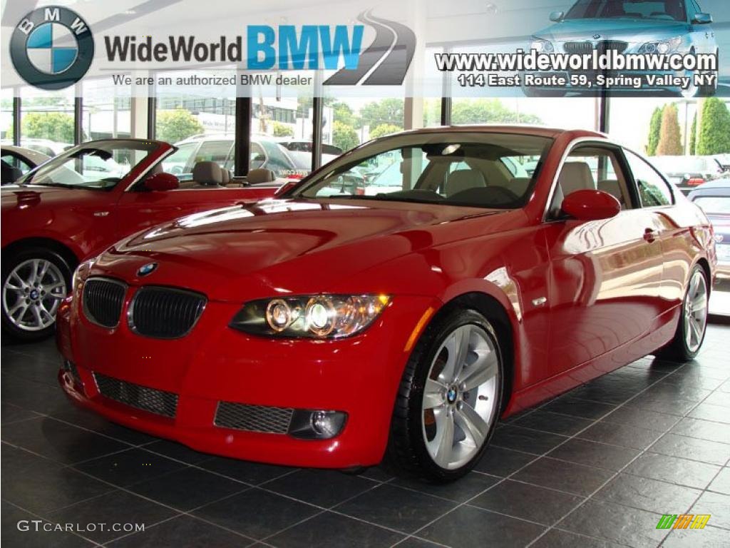 2007 3 Series 335i Coupe - Crimson Red / Cream Beige photo #1