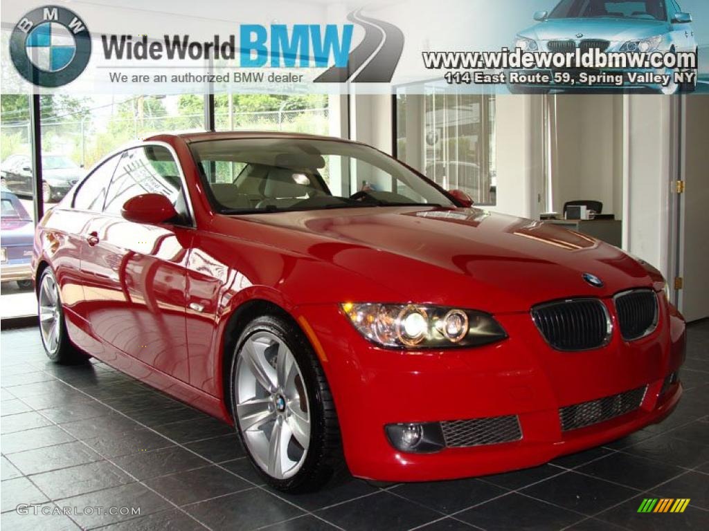 2007 3 Series 335i Coupe - Crimson Red / Cream Beige photo #3