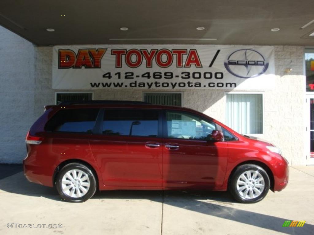 2011 Sienna Limited AWD - Salsa Red Pearl / Bisque photo #1