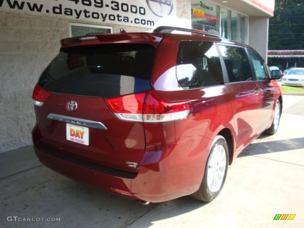 2011 Sienna Limited AWD - Salsa Red Pearl / Bisque photo #2