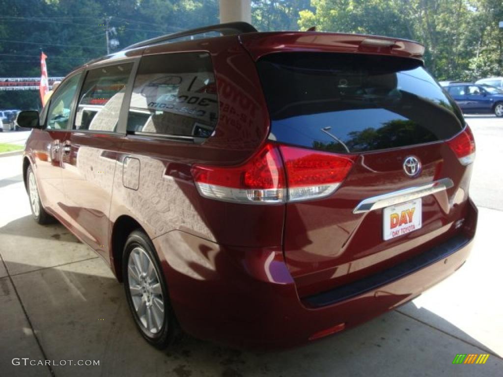 2011 Sienna Limited AWD - Salsa Red Pearl / Bisque photo #4