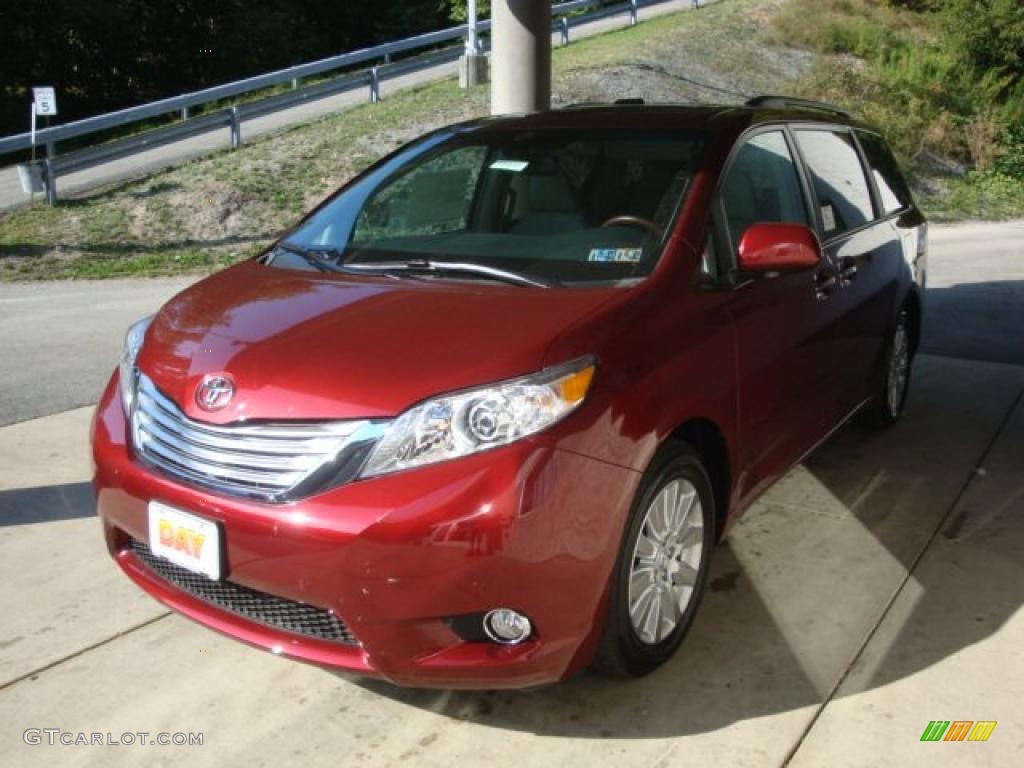 2011 Sienna Limited AWD - Salsa Red Pearl / Bisque photo #5