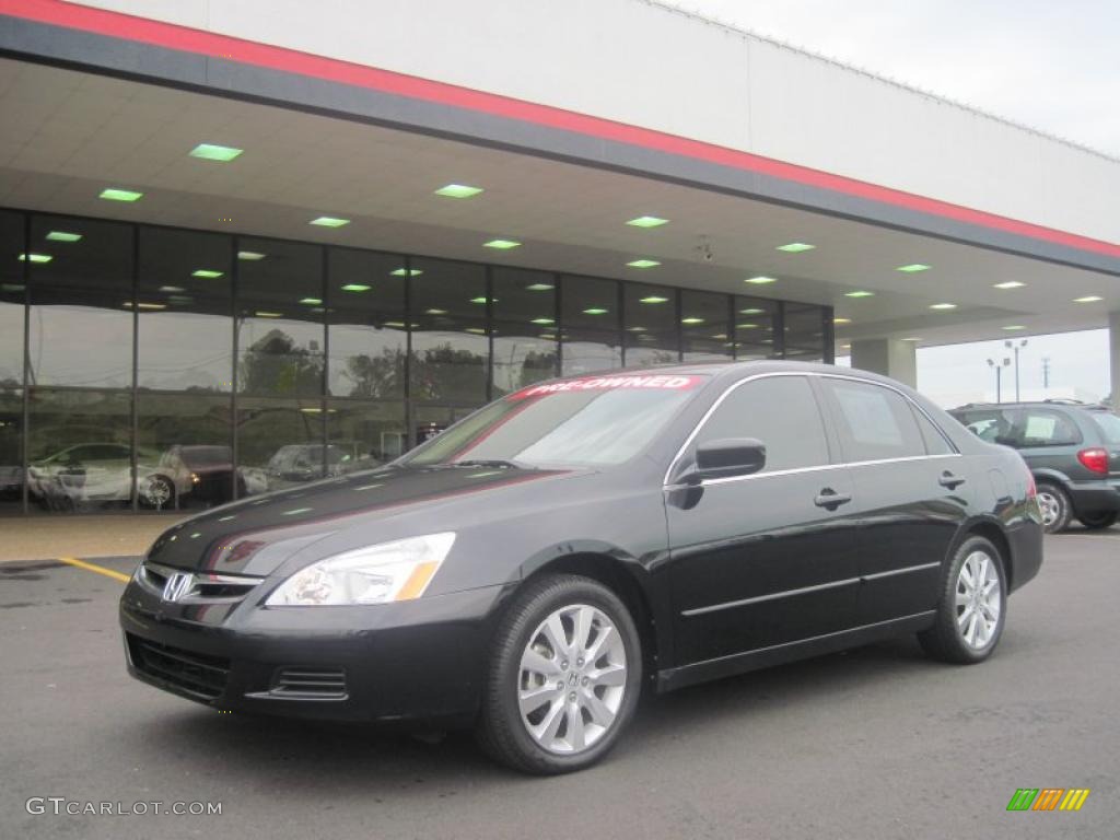 2007 Accord SE V6 Sedan - Nighthawk Black Pearl / Ivory photo #1