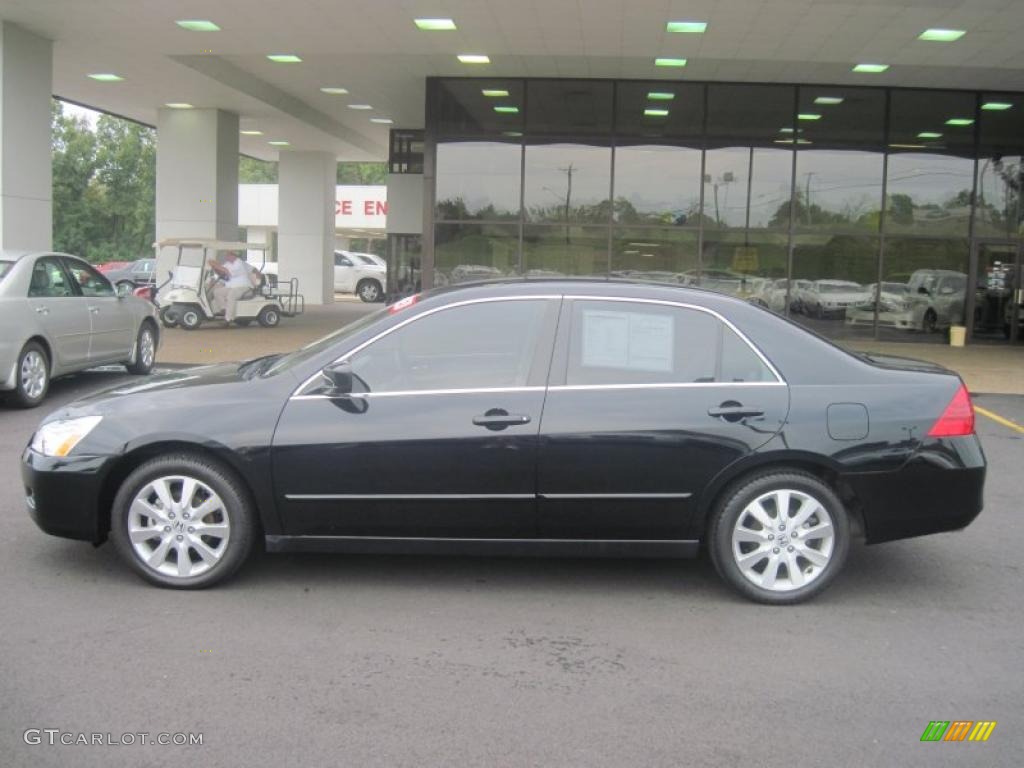 2007 Accord SE V6 Sedan - Nighthawk Black Pearl / Ivory photo #4